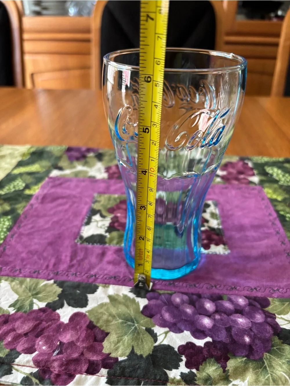 Vintage Coca-Cola Blue-Tinted Embossed Glass